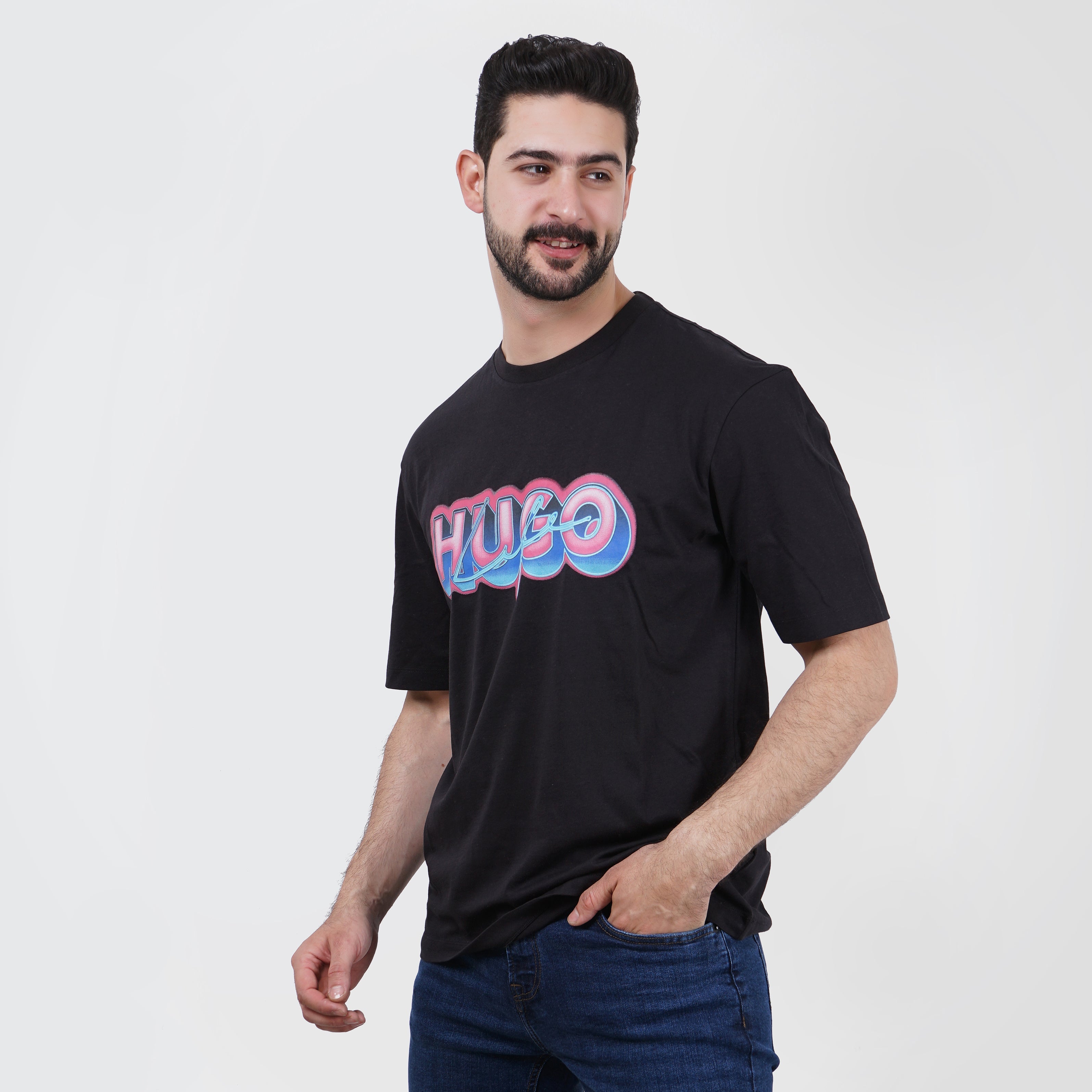 Hugo Blue Printed T-Shirt - Marca Deals - Hugo Boss