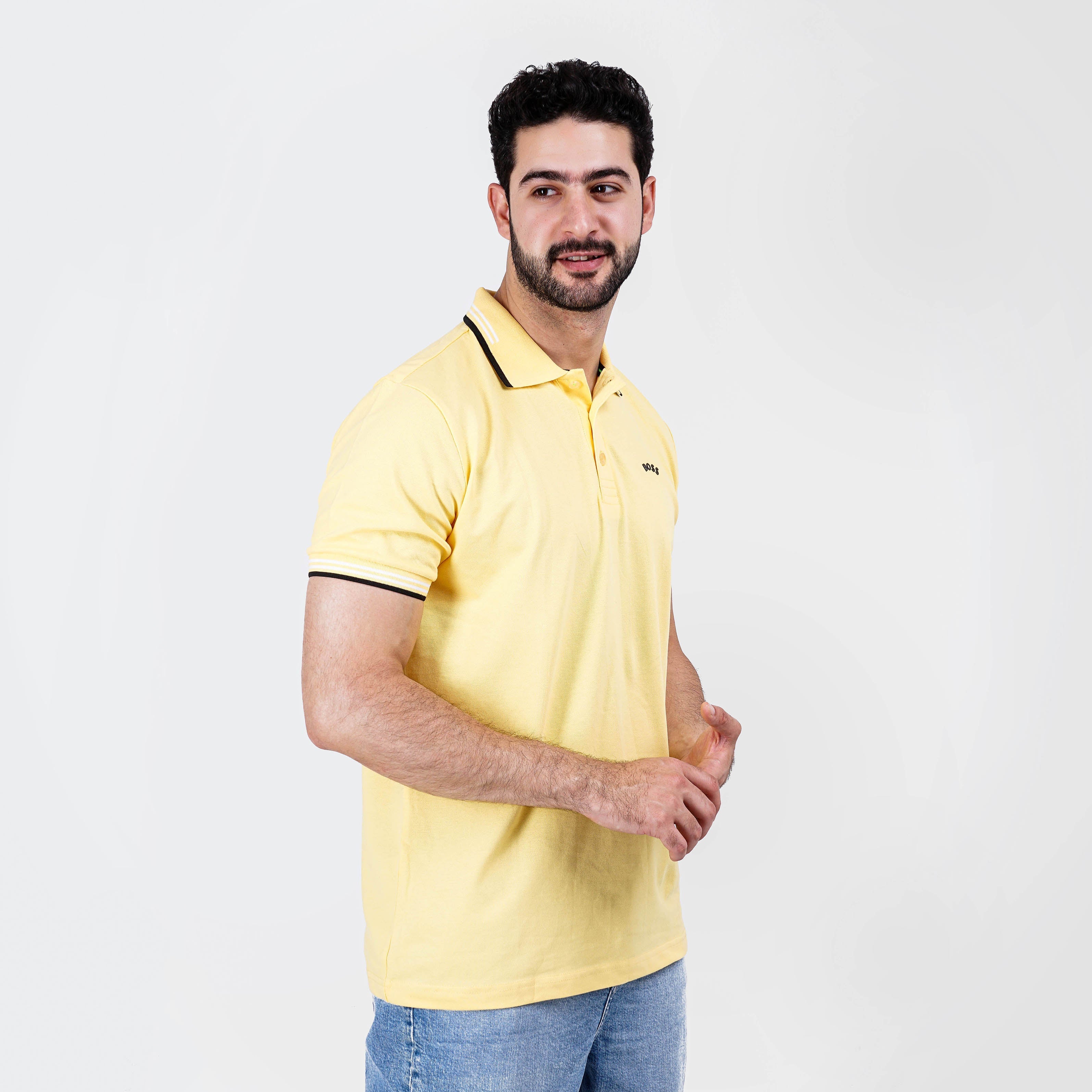 STRETCH-COTTON REGULAR-FIT POLO SHIRT WITH BOSS LOGO - Marca Deals - Boss
