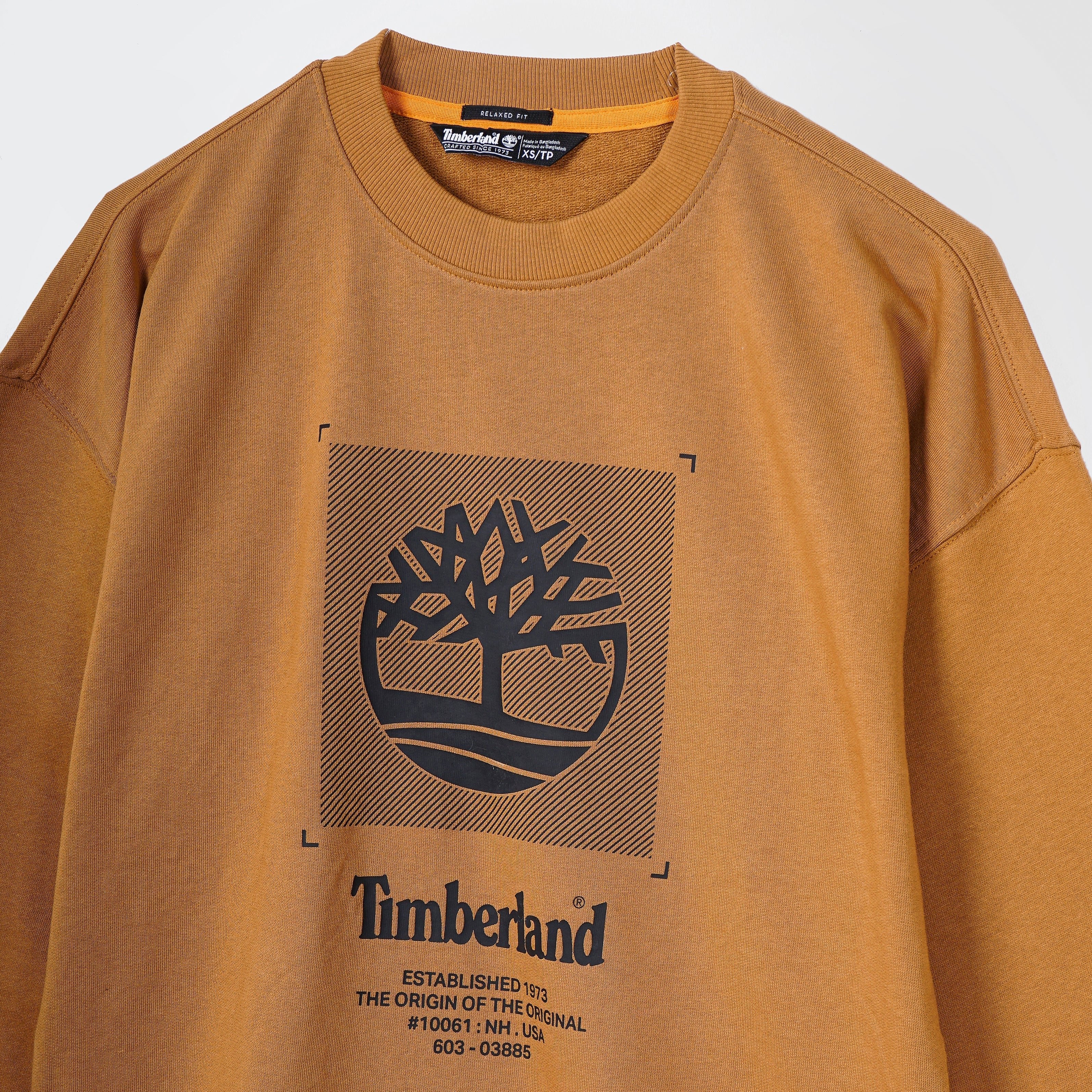 Timberland Printed Dark Orange Sweatshirt - Marca Deals - Timberland